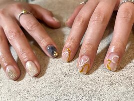 非対称ネイル☆M+M/M+L/L+L