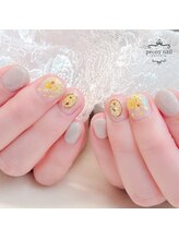 ピオニーネイル(peony nail)/ブライダル　ミモザ