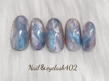 ネイル アンド アイラッシュ ヨンマルニ(Nail&eyelash 402)/マグネットニュアンスネイル