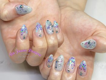 アン ジョーヌドラゴ/【自爪ネイル】紫陽花カラー