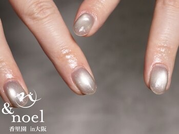 ノエル(Noel)/ホワイトシルバー 水光ネイル