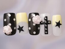 ジェミーネイル シンジュク(Jemiy nail shinjuku)/イエローフレンチ星バラ¥10480