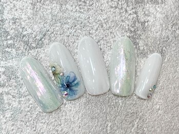 クアトログランシュ 青葉台(QUATRO×GranCieux)/シンプルフラワーネイル