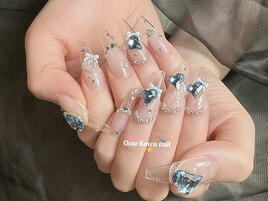 #クリアネイル#ハートネイル