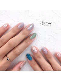 大人シルバーアートネイル