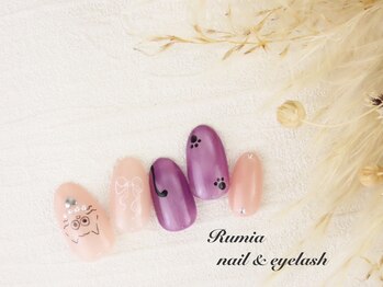 ルミア(Rumia)/手描き猫ネイル