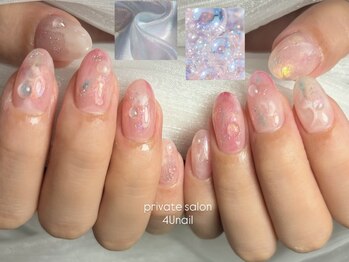 フォーユーネイル(4U nail)/キャンディカラー ピンク しずく