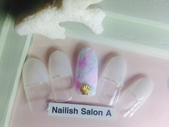 ネイリッシュサロン エー(Nailish Salon A)/シンプルフレンチ/6500