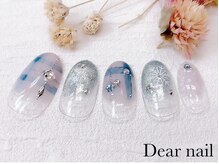 ディア ネイル(Dear nail)/ブルーチェック×雪の結晶
