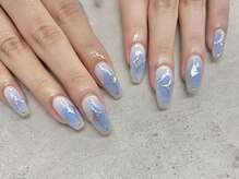 ネイルサロン ドゥ(Nail Salon Doux)/（平田）水色チークネイル