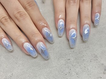 ネイルサロン ドゥ(Nail Salon Doux)/(平田)水色チークネイル