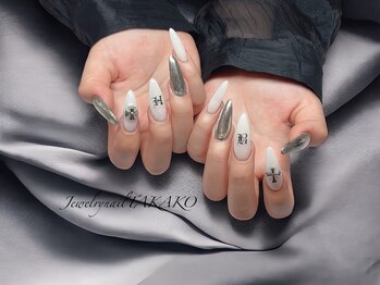 ジュエリーネイル タカコ(Jewelry nail TAKAKO)/ミラー&イニシャル
