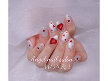 エンジェルネイルサロン(Angel nail salon)/パールホワイト&ハート