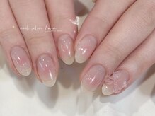 ラヴィン なんばスカイオ店(Lovin)/クリアリボンチークネイル