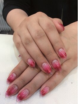 シャンネイルケアサロン(Shan Nail caresalon)/クリアレッド ネイル