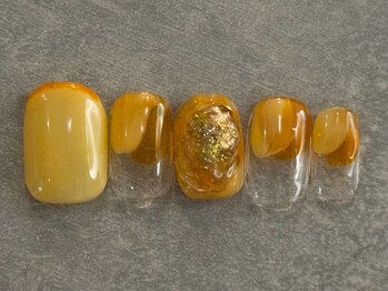 カラネイル 南森町店(calla nail)/オレンジ 大人ニュアンス