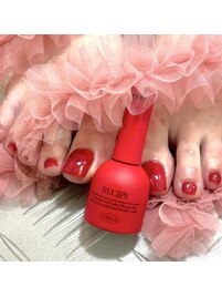 フットネイル/レッド/ワンカラー