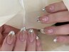 New【冬の氷のようにキラキラに♪冬のガラスフレンチネイル】オフ込み7980円