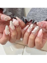 カミナネイル(KAMINA.nail)/pink flowers &nbsp;nail