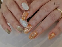 アイネイルズ 吉祥寺店(I nails)/オレンジ透明感ぷくぷくネイル