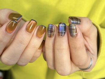 ピョル(PYOL.)/大阪本町|チェック×オレンジ