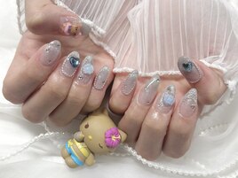 水色ラメネイル