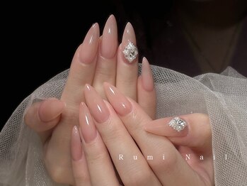 ヌーディーピンク/ビジュー/上品