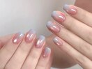 ブルーグラデーションネイル