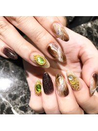 【ジェルネイル】天然石ネイル