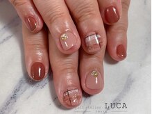 ネイルアトリエルカ(nail atelier LUCA)/W-491 シェラックチェックネイル
