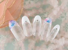 シューズネイルプロデュース/タイダイフラワーフレンチ