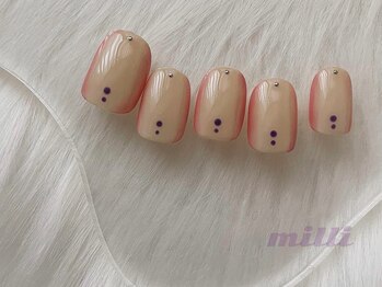 ミリネイルズ(milli nails)/サイドグラデ+テン