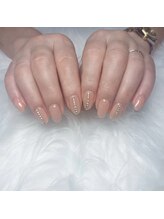 ホワイトネイル 難波店(WHITE NAIL)/ヌーディーネイル/縦ビジュー