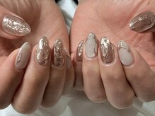 ネイル スパ ココプラス(Nail spa Cocoplus)/シルバー質感ニュアンス10000円