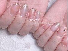 シエル バイ アンテリジャン(Ciel By Antellijan)/じゅわっとキラキラ桃ネイル