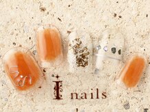 アイネイルズ 町田店(I nails)/クリアベース金箔オレンジ8480円