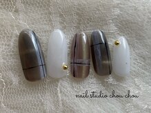 ネイルアンドアイラッシュスタジオ シュシュ(chouchou)/チェックネイル