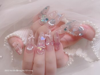 マグネット×さくらんぼネイル