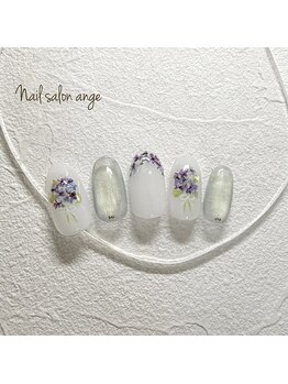 アンジュ(Ange)/紫陽花ネイル