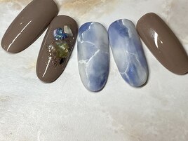 ジェルネイル大理石ニュアンス