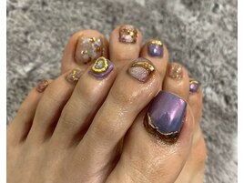 オーロラパープルフットネイル