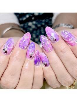 ソラール(SOLAR)/パープル&ピンク夏ネイル