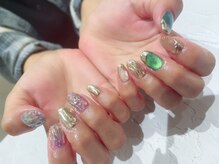 アイラッシュグラム(Eyelash glam)/華やかネイル
