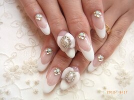 3Dリボンブライダルネイル