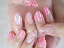 ネイル アトリエ コモード(nail atelier Comodo)/押し花ネイル [桜シフォン]