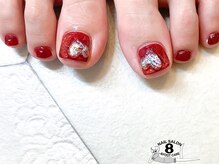 ネイルエイト 新百合ヶ丘(nail8)/ハートぷっくり♪フットネイル