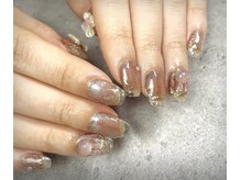 バーガンディ(BURGUNDY)/クリアフレンチ×長さだし10本