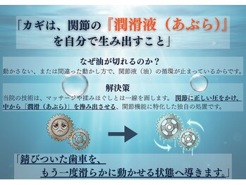 まこと整骨院/揉むより「油」を自ら生み出す