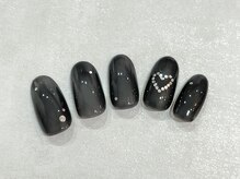 ネイルサロン ロゼプリュム/透け感ブラック