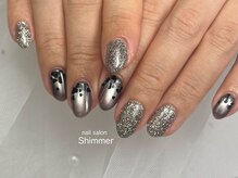 シマー(Shimmer)/ブラックバレンタインネイル